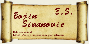 Bojin Simanović vizit kartica